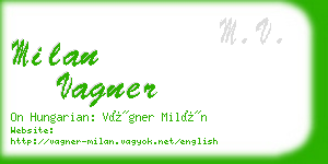 milan vagner business card